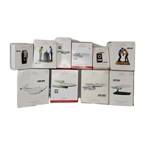 Hallmark Keepsake Star Trek HUGE LOT Of 10 Ornaments Magic Light And Sound Uss